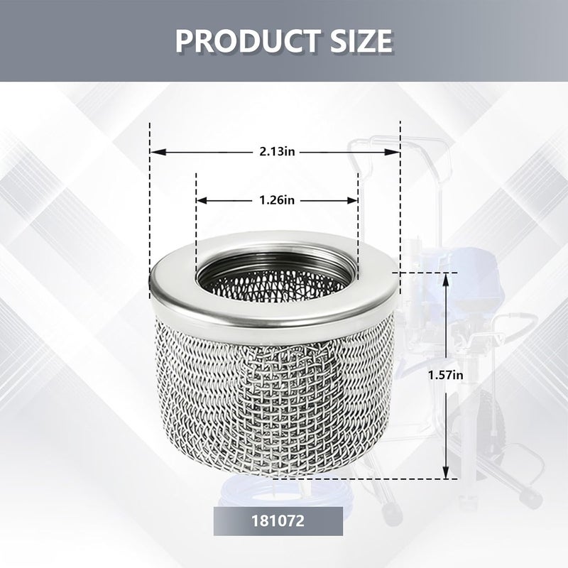 KUEDPEZ 181072 181-072 Pump Inlet Strainer Screen Filter, Fit for Graco 695 795 1095 1595 3900 5900 750 1000 1500 Airless Paint Sprayer Suction Hose, 1" NPT Thread Stainless Steel (5 Pack) - Image 3